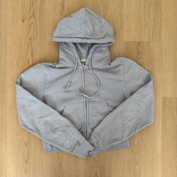 Brandy Melville Jackets & Blazers - Brandy Melville Light Blue Zip-Up Hoodie